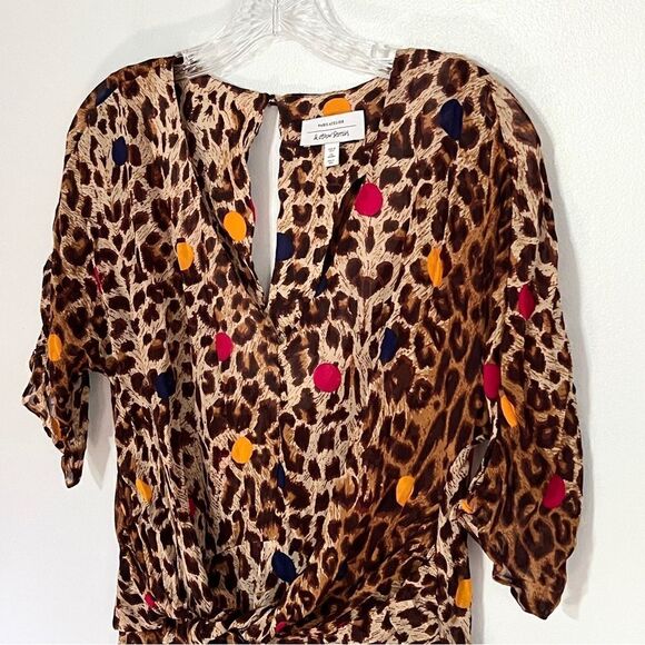 & Other Stories Leopard Print Wrap Dress V Neck Mini Dress Cinch Waist 8 - Picture 3 of 11